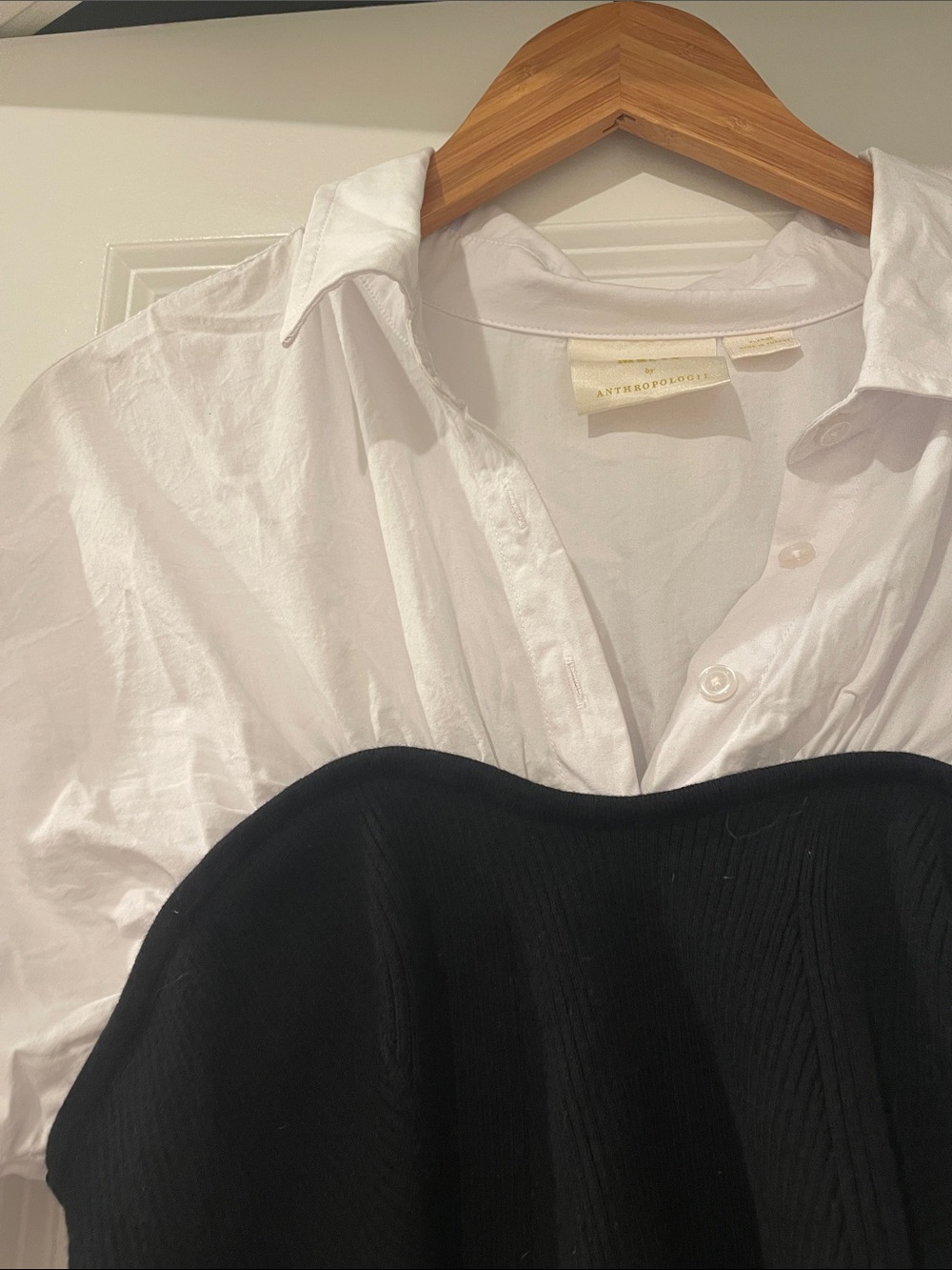 Anthropologie Maeve Long-Sleeve Ruched Tube Twofer top xl - Picture 4 of 8